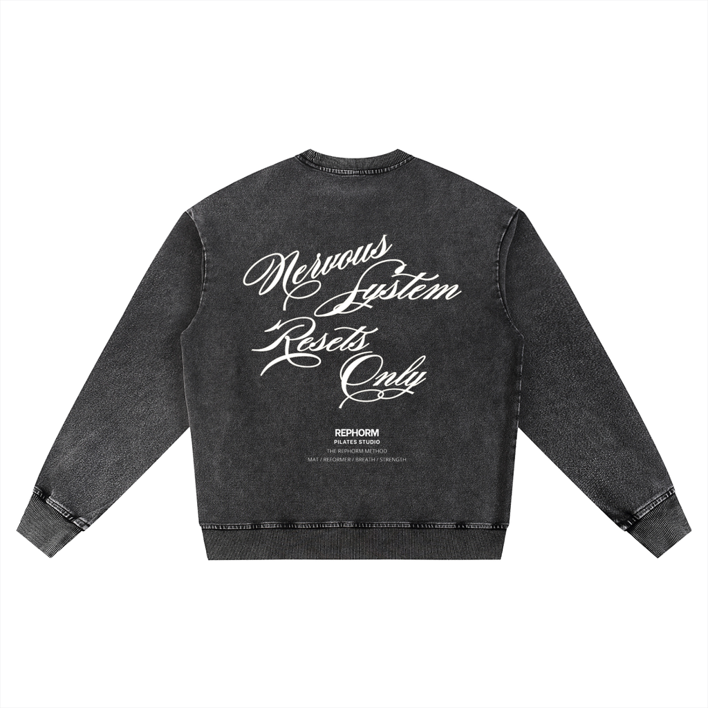 REPHORM Reset Club Snow Wash Oversized Crewneck Sweatshirt