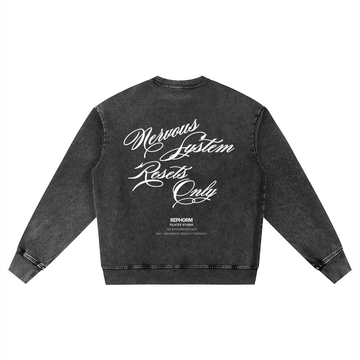 REPHORM Reset Club Snow Wash Oversized Crewneck Sweatshirt